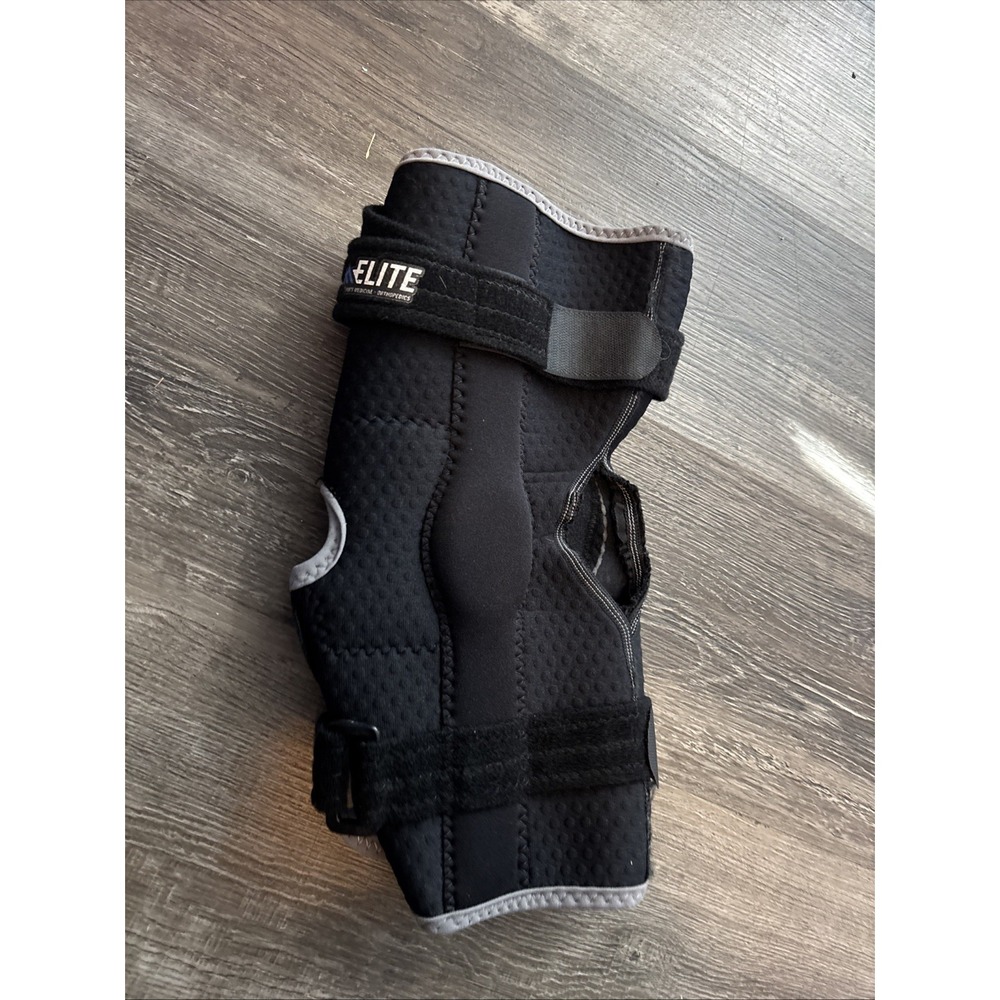 Elite Sports Knee Universal Brace Support Black Grey Size Medium